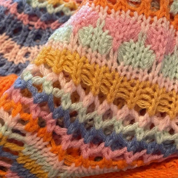 Orange Sherbet Crochet Cardigan NWTS - Picture 5 of 5